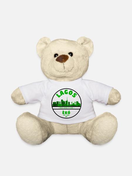 Lagos Skyline Grün - Teddy - Weiß