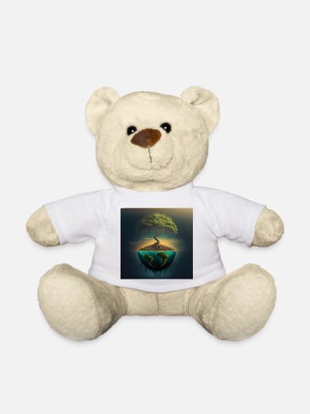 World Tree: Tree over half a sphere - Teddy Bear - white