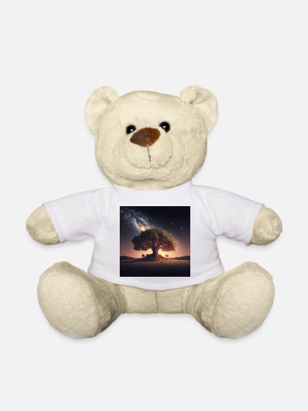 Weltenbaum im Kosmos - Teddy - Weiß