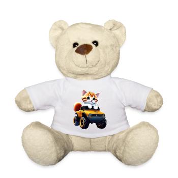Un chat sur le camion monstre - Nounours - blanc - Devant