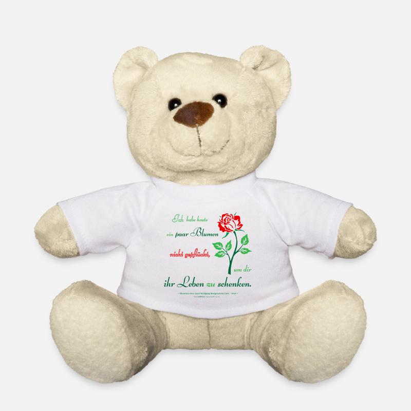 Elegante Rose mit Zitat - Teddy - Weiß