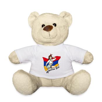 Motif du drapeau de l'Arménie pour fille - Nounours - blanc - Devant