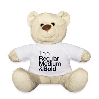 Typographe - Typographie - Design - Nounours - blanc - Devant