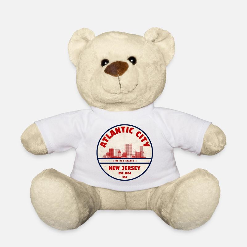Atlantic City Skyline Retro Emblem - Teddy - Weiß