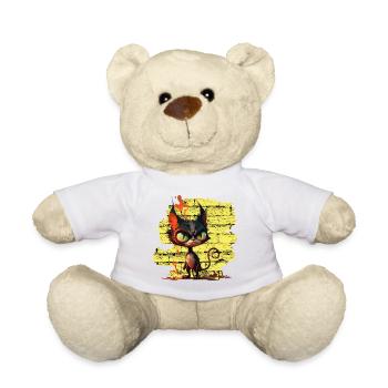 Funny cat - Teddy Bear - white - Front