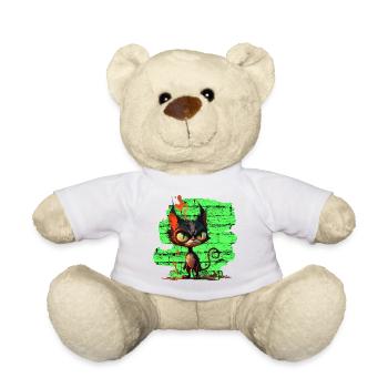 Funny cat - Teddy Bear - white - Front