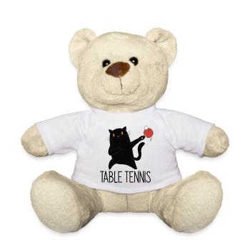 Table Tennis Katze Pingpong Black Cat Outfit - Nounours - blanc - Devant