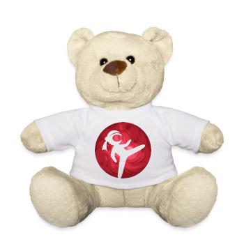 Ninja Kämpfer Symbol Kampfsport rot Planet Mond - Teddy - Weiß - Vorne
