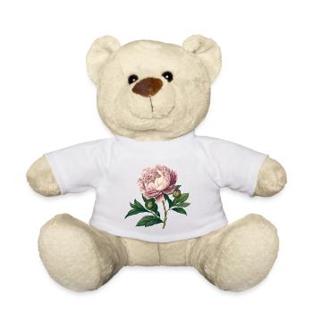 Traditionelle Pfingstrose - Vintage Rosa Aquarel - Teddy - Weiß - Vorne