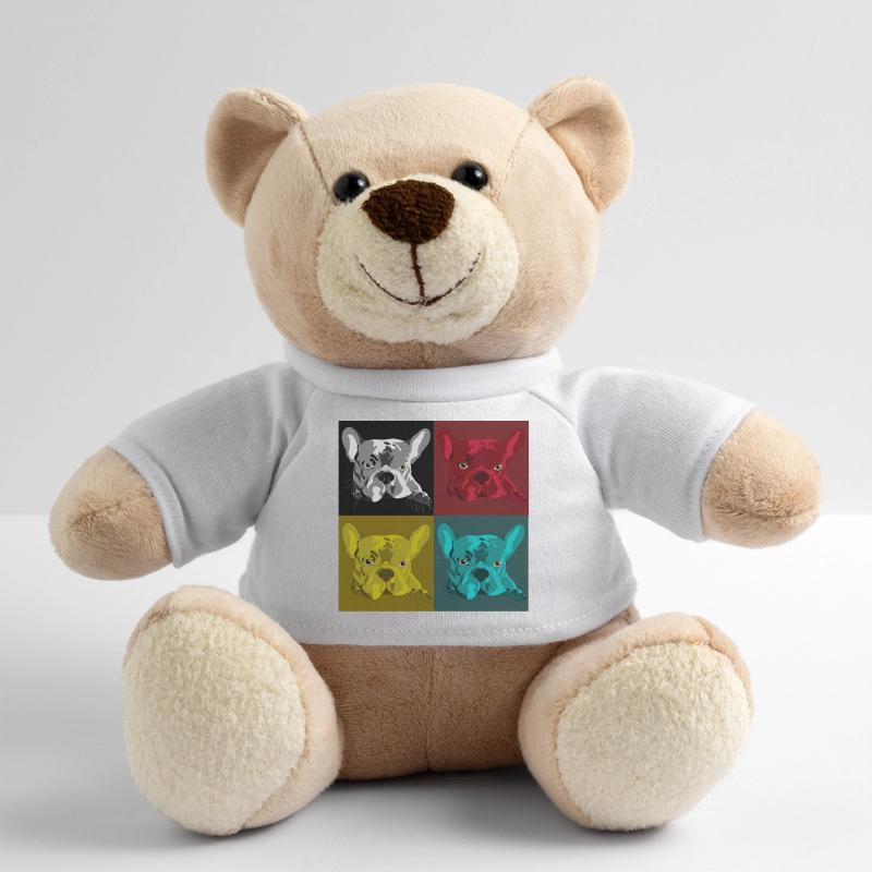 Frenchie Pop Art Vierfarb Design Teddy