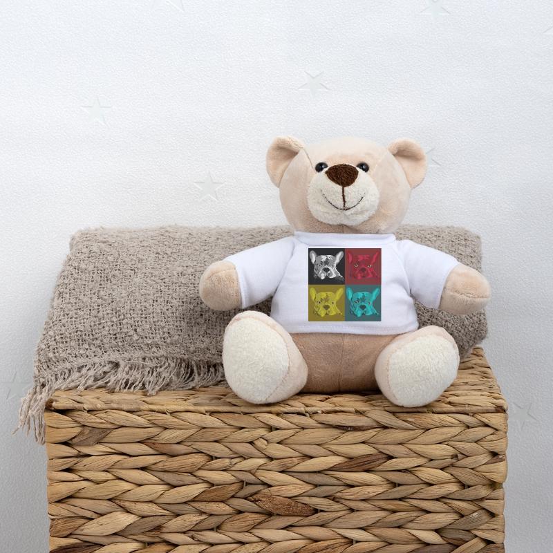 Frenchie Pop Art Vierfarb Design Teddy