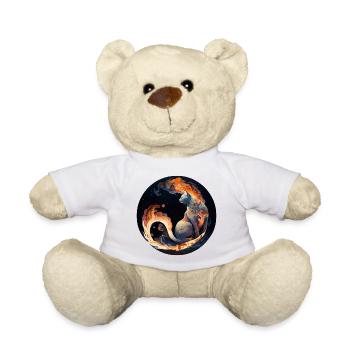 Magie ardente du chat dans la conception de la constellation - Nounours - blanc - Devant