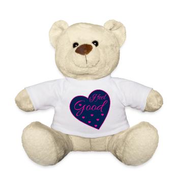Je me sens bien Cœur Design - Nounours - blanc - Devant