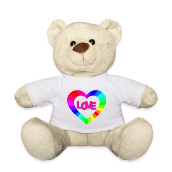 NeonLOVE Regenbogenherz - Teddy - Weiß - Vorne