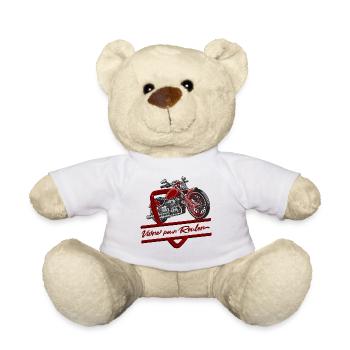 Live to Ride Vintage Motorcycle - Teddy Bear - white - Front