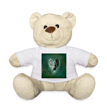 Dragons avec yin et yang chantant - Nounours - blanc - Devant