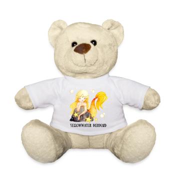 Yellow-Water Mermaid - Teddy Bear - white - Front