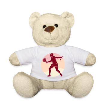 Padel Spieler Schläger Trainer Ball Sportart - Teddy - Weiß - Vorne