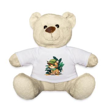 Cute Cat Tropical 2 - Teddy Bear - white - Front