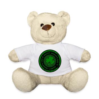 St Patrick's Day Green Footprint - Teddy Bear - white - Front