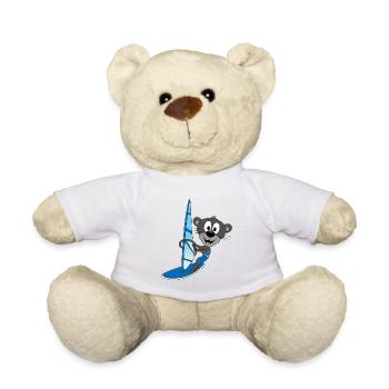 SURFER - WINDSURFER - PANTHER - WASSERSPORT - TIER - Teddy - Weiß - Vorne