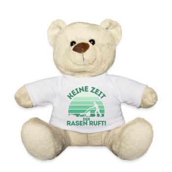 Rasenmäher Rasenpflege Platzwart Rasenflüsterer - Teddy - Weiß - Vorne