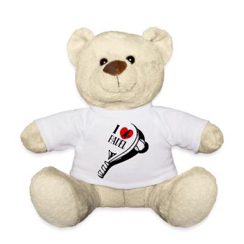Spieler Statement Herz Ich Liebe Padel Schläger - Teddy - Weiß - Vorne