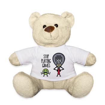 Padel Spieler Schläger Sportart Ball Statement - Teddy - Weiß - Vorne