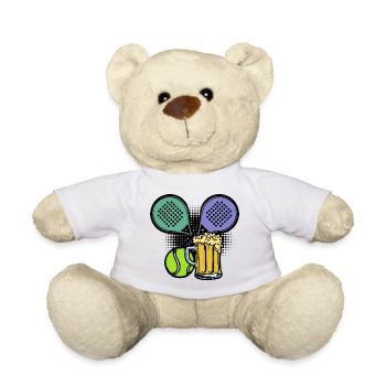 Schläger Padel Bälle Spieler Padelspiel Sportart - Teddy - Weiß - Vorne