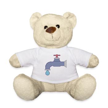 Chute du robinet de pixels - Nounours - blanc - Devant