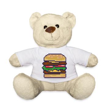 Pixelburger Pixelkunst - Teddy - Weiß - Vorne