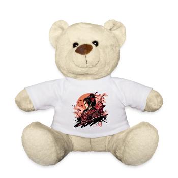 Beautiful warrior with cherry blossoms Sakura - Teddy Bear - white - Front