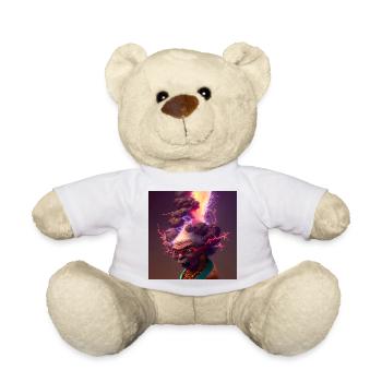 elektrik-Porträt 13 – Neonvulkanische Großmutter - Teddy - Weiß - Vorne