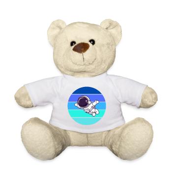 astronaute, fusée, flying - Nounours - blanc - Devant