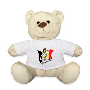Design du drapeau de la Belgique pour fille - Nounours - blanc - Devant