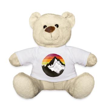 Silhouette de montagne, rétro vintage, randonnée - Nounours - blanc - Devant