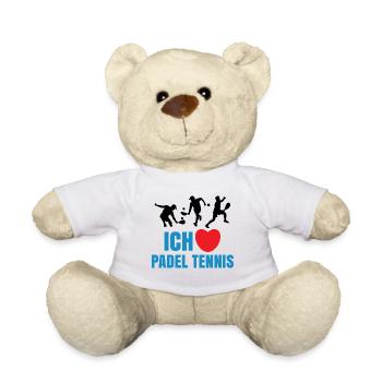 Sportart Statement Herz Ich Liebe Padel Spieler - Teddy - Weiß - Vorne