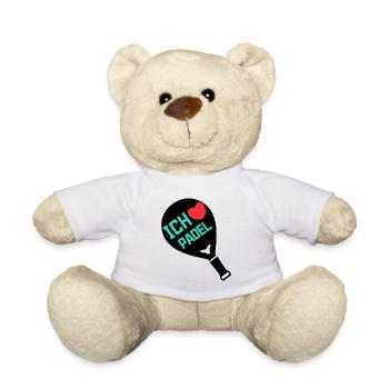 Ich Liebe Padel Schläger Spieler Statement Herz - Teddy - Weiß - Vorne