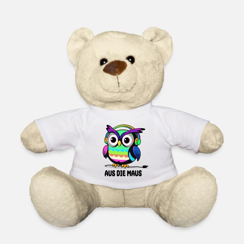 Lustige Eule Aus die Maus - Teddy - Weiß