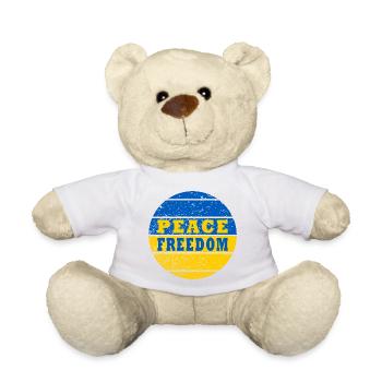 Frieden Freiheit Ukraine - Teddy - Weiß - Vorne