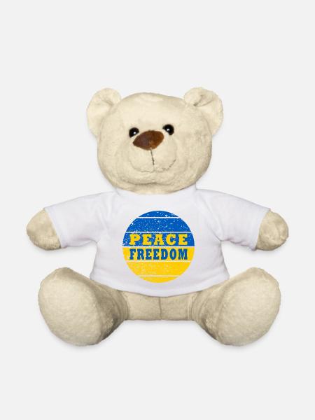 Frieden Freiheit Ukraine - Teddy - Weiß