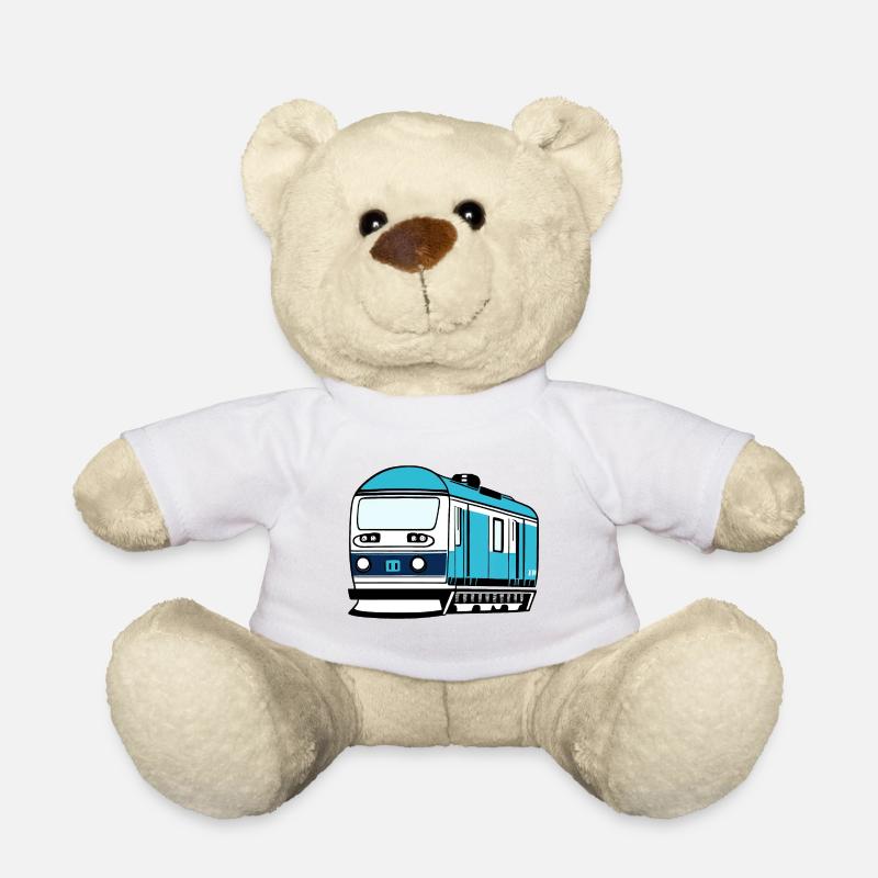 Lokomotive, Zug, Eisenbahn - Teddy - Weiß