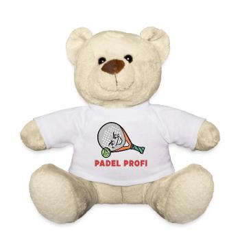 Padel Game Racket Ball Statement Leisure Padel - Teddy Bear - white - Front