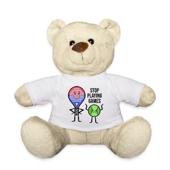Padel Player Racket Statement Balls Padel Game - Teddy Bear - white - Front