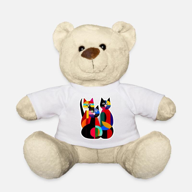 Three Cats - Teddy Bear - white