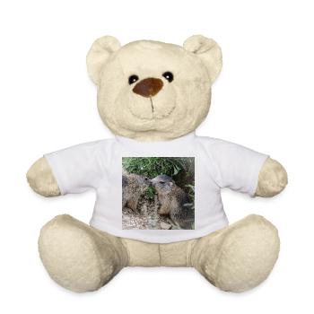 Murmeltiere 5 verschmust. Alpen Liebe und Geschenk - Teddy - Weiß - Vorne