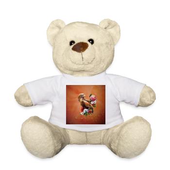 Merveilleux aigle avec des fleurs. - Nounours - blanc - Devant
