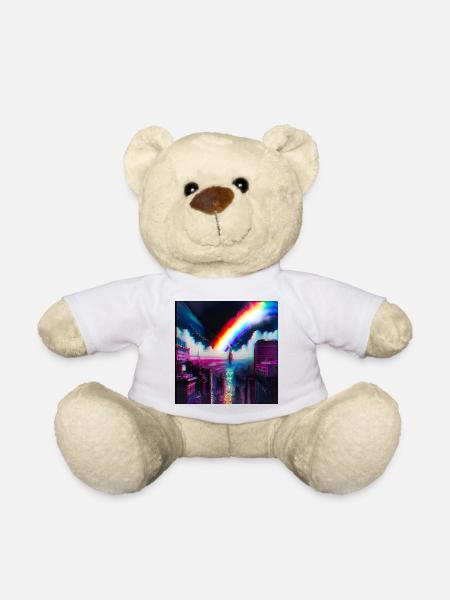 Regenbogen City Art Futuristisch - Teddy - Weiß