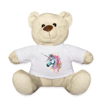 Unicorn Magic Fantasy Fable Colorful Colors Art - Teddy Bear - white - Front