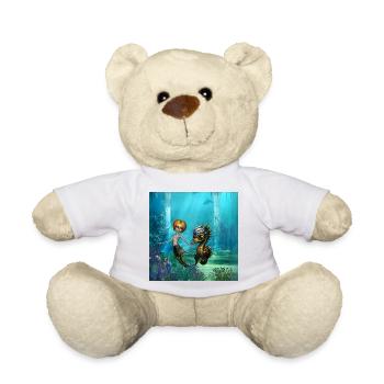 Die Freundschaft der Steampunk-Meerjungfrau und des Pferdes - Teddy - Weiß - Vorne